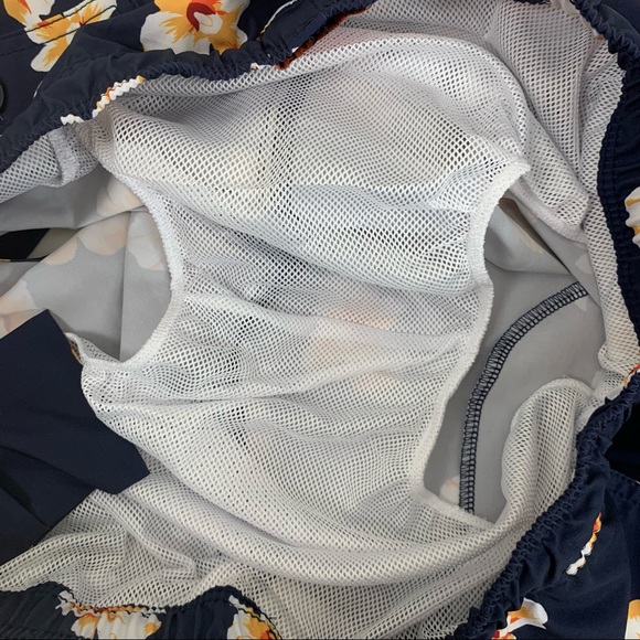 J.crew factory | Blue Floral Lined Swim Trunks - Picture 7 of 8